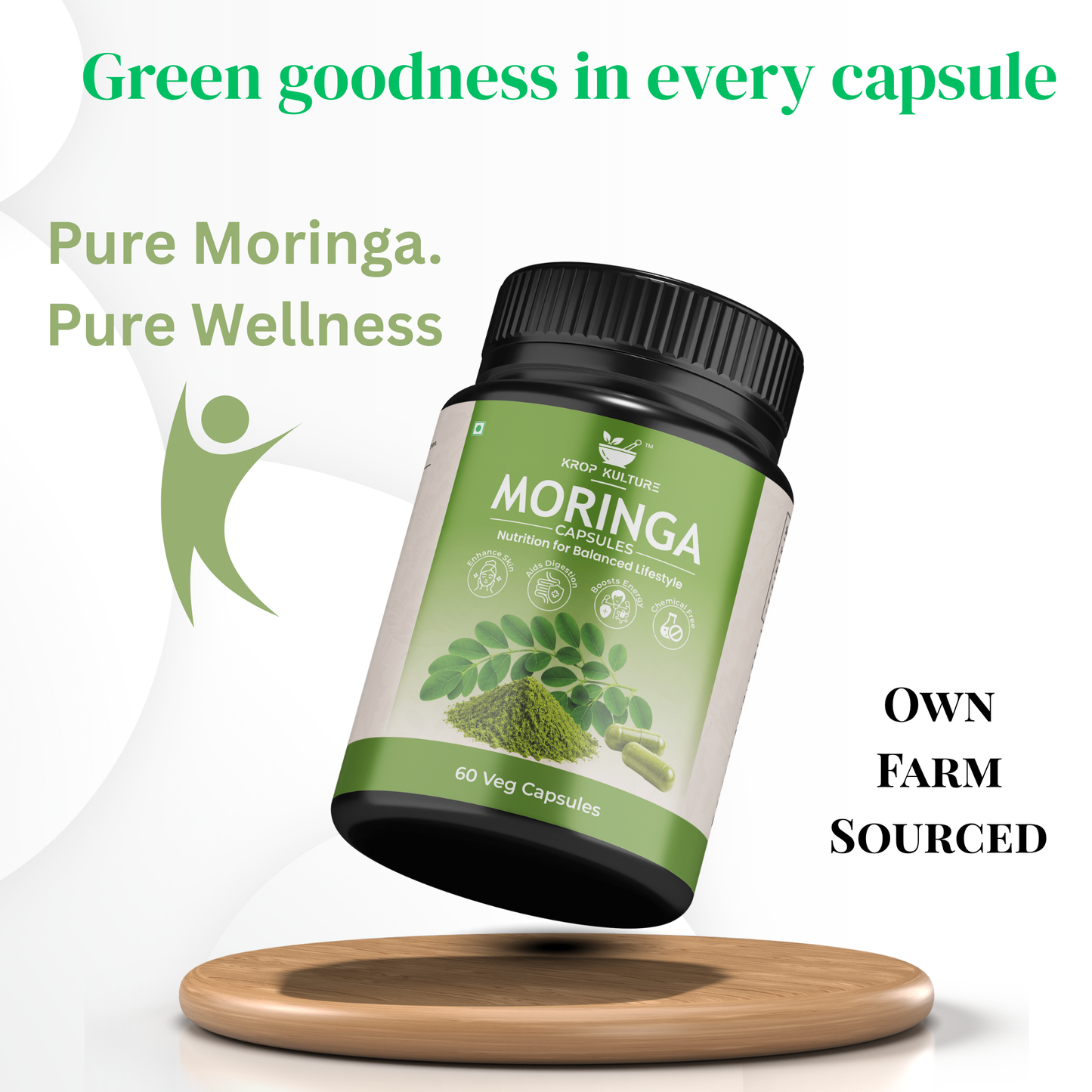 Krop Kulture Natural Moringa Capsules 60 veg capsules