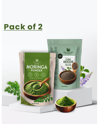 Organic Moringa Powder & Chia Seeds Superfood Combo
